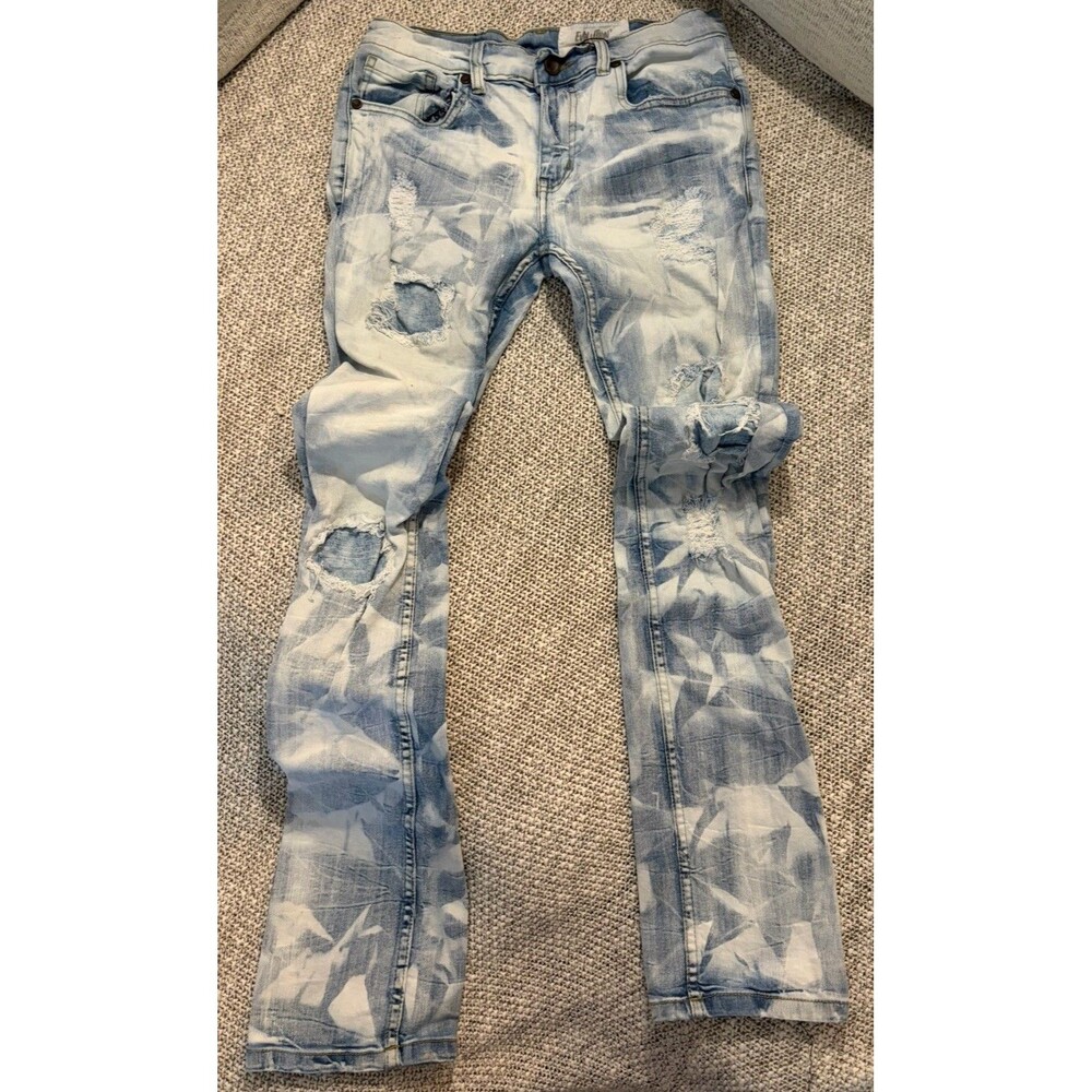 Evolution in Design Boys Size 18 Stacked Fit Jeans Acid Wash Distressed".